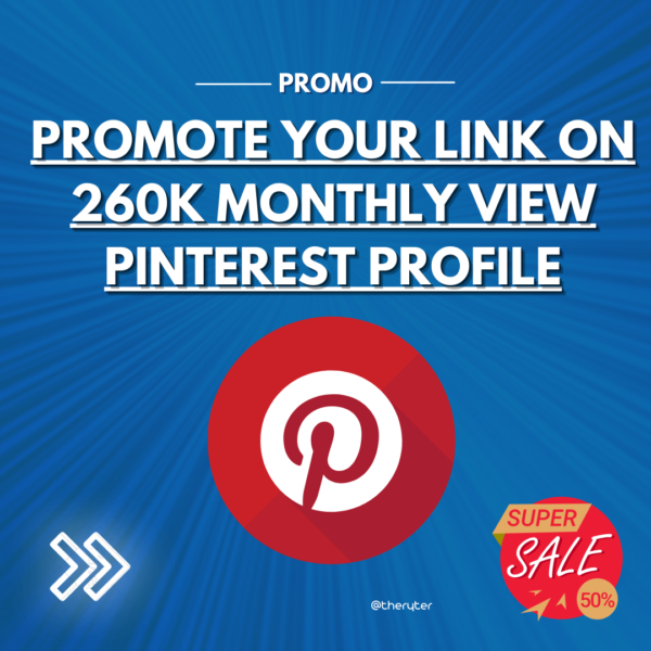 Promote Your Link On 260k Monthly View Pinterest Profile